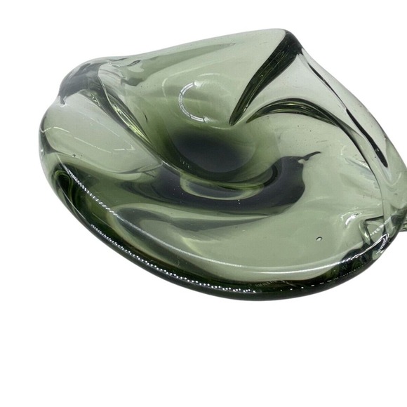 Vintage Smoked Glass Ameba Dish MCM - Picture 10 of 11